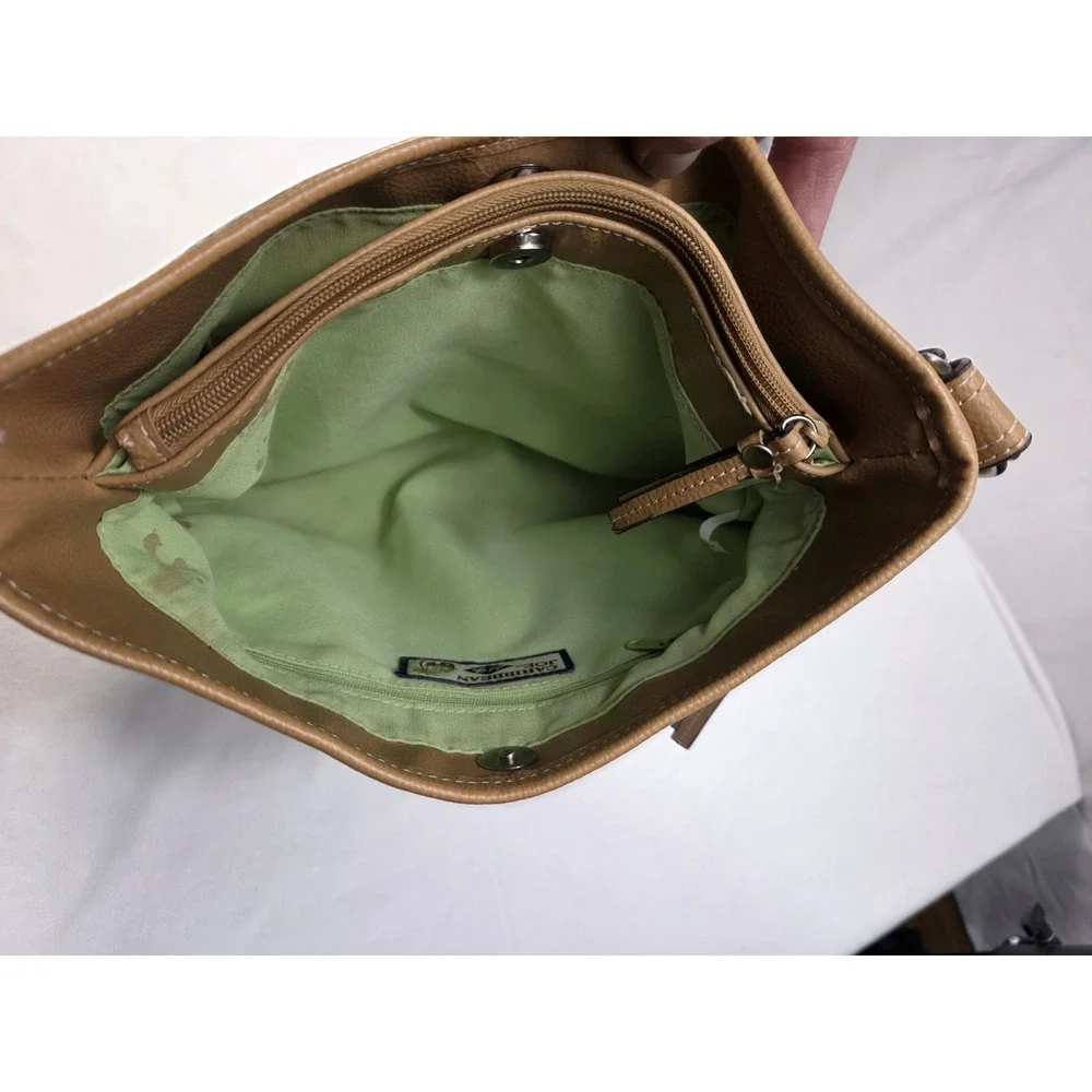 Carribbean‎ Joe Floral Handbag Canvas And Leather Purse